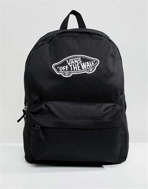 vans realm black backpack middle school