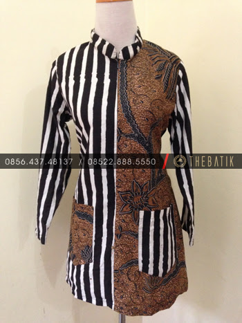 Jahit Batik Model Blus Batik Kerja Modern Kombinasi Garis Jahit Batik Model Blus Batik Kerja Modern Kombinasi Garis