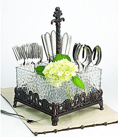 Artimino Venetian Hammered Glass Flatware Caddy | Dillards.
