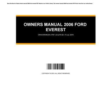 Reading Pdf owners manual 2006 ford everest Reader PDF
