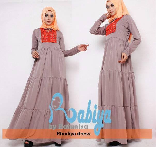 Rabia Rhodiya Renda Baju Muslim Gamis Modern