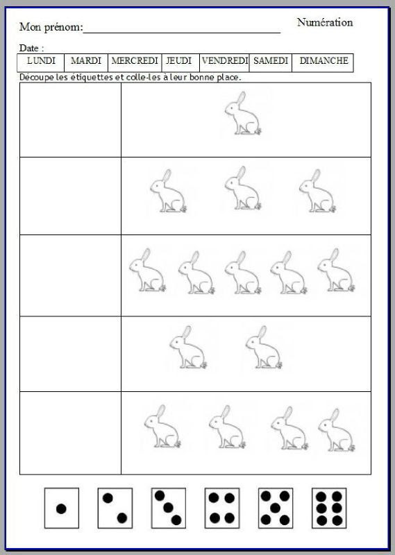 Fiche maternelle moyenne section