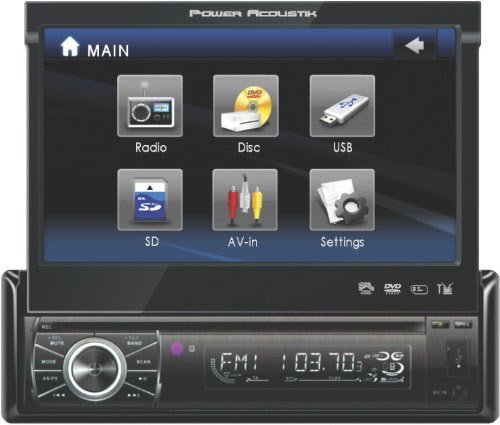 Power Acoustik PTID-8920 In Dash DVD AM-FM Receiver with 7-Inches Flip Out Touchscreen Monitor with USB/SD Input