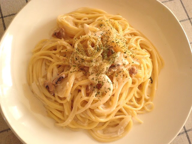 イカの塩辛クリームパスタ