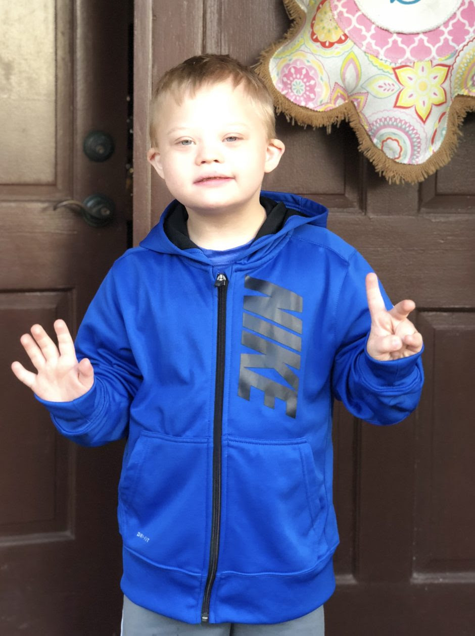 child with down syndrome 7 years old birthday