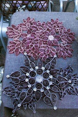 Quilled snowflakes