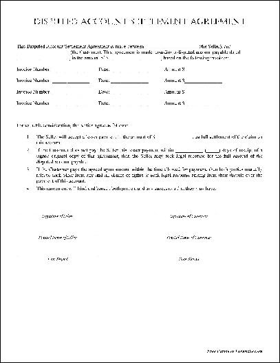 Settlement Template - Free Printable Documents