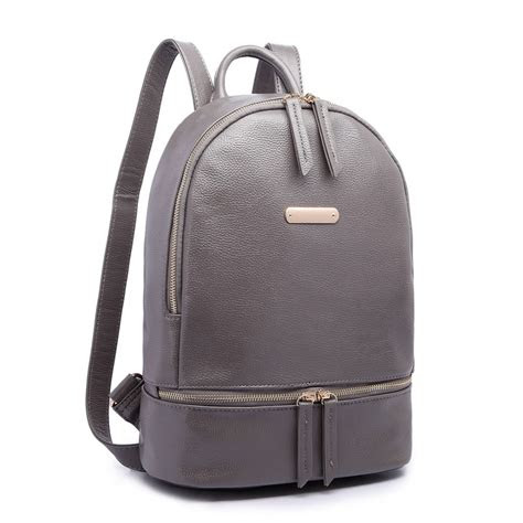 lf lulu leather backpack school bag grey