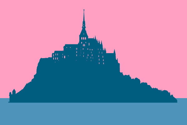 モン サン ミッシェルのシルエット 街 建物系イラスト専門サイト Town Illust
