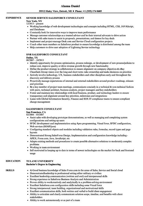 salesforce consultant resume samples velvet jobs