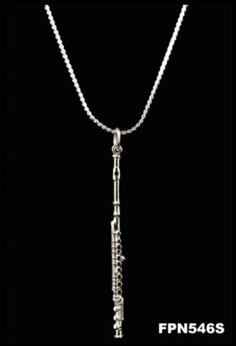 Flute Necklace - Silver On Sale