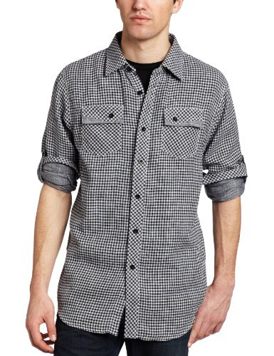 Modern Culture Men's Long Sleeve Fashion Woven Shirt, Black, Medium Regular