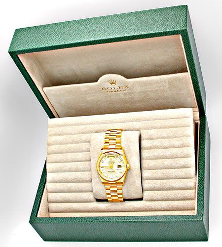 Originalfoto !!UNGETRAGEN!! ROLEX DAYDATE GOLD DIAM TOPUHR PORTOFREI