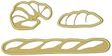 Joy!Crafts Bakery Stanz- und Prägeschablone 310, "Croissant, Brot, Baguette", Set mit 3 Schablonen