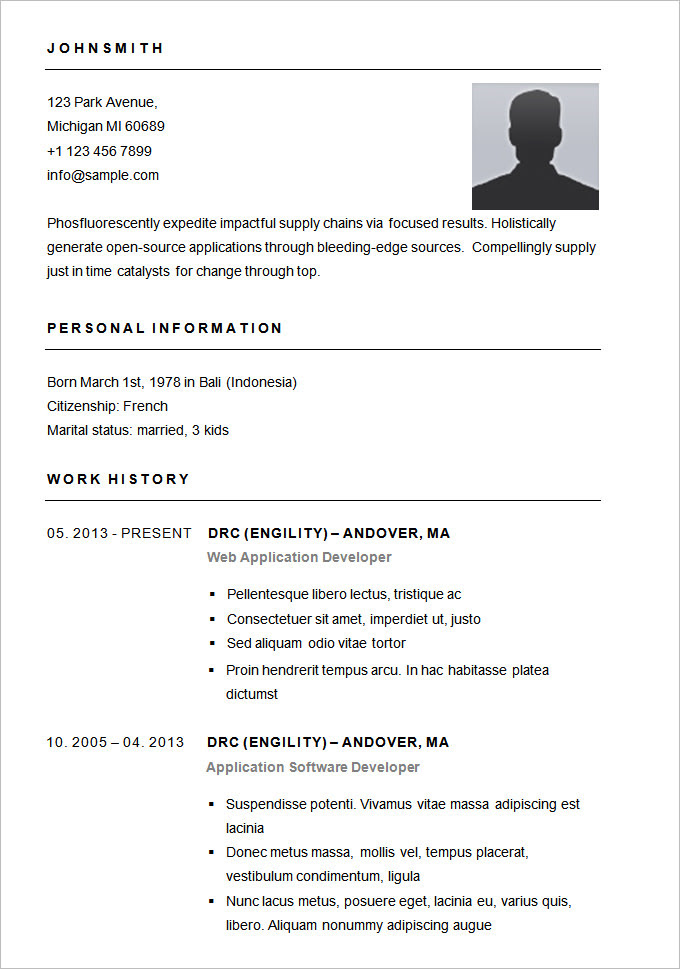 Free Basic Resume Templates Download Free Samples ...