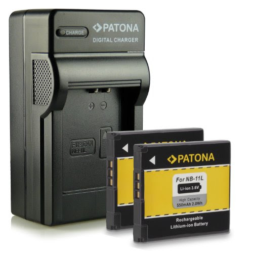 M&L Mobiles® | Nouveauté - 4en1 Chargeur + 2x Batterie comme NB-11L pour Canon PowerShot A1200 | A2200 | A2300 | A2400 IS | A3200 | A3300 | A3400 IS | A4000 IS | Ixus 125 HS | 240 HS etc...