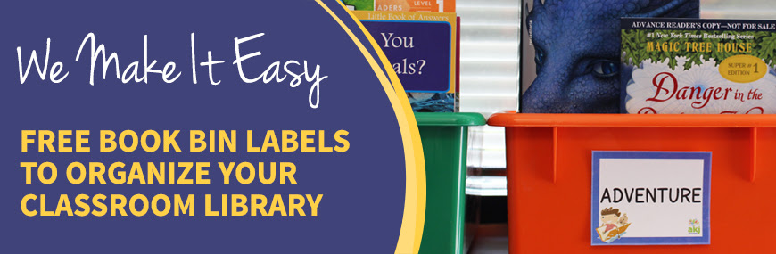 FREE Book Bin Labels - AKJ Education