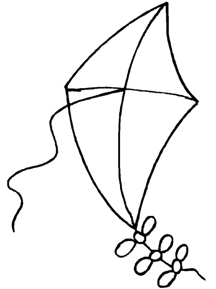 Kite Coloring Page Clip Art Library