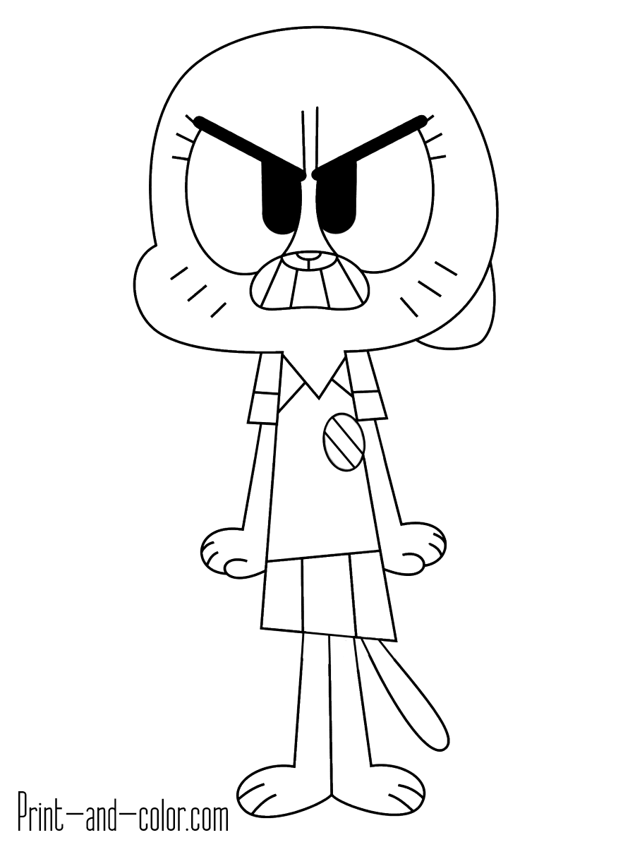The Amazing World of Gumball coloring pages Print and