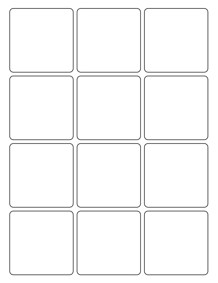 2 1/2 x 2 1/2 Square Natural Ivory Label Sheet