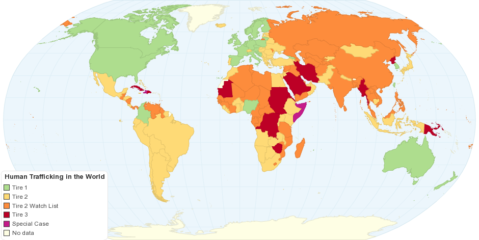 Map Of Human Trafficking In The World