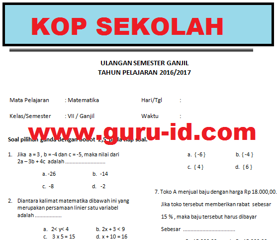 Download Buku Matematika Kelas 7 Semester 2 K 13 ...
