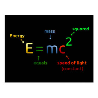 MC^2. E equals MC Squared Post Cards