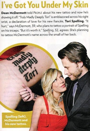 tori spelling tattoos