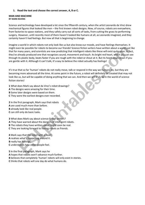 Webtell students they are going to look at part 7 of the b2 first reading and use of english paper. reading comprehension level b1 esl worksheet by rodrigoleao2005