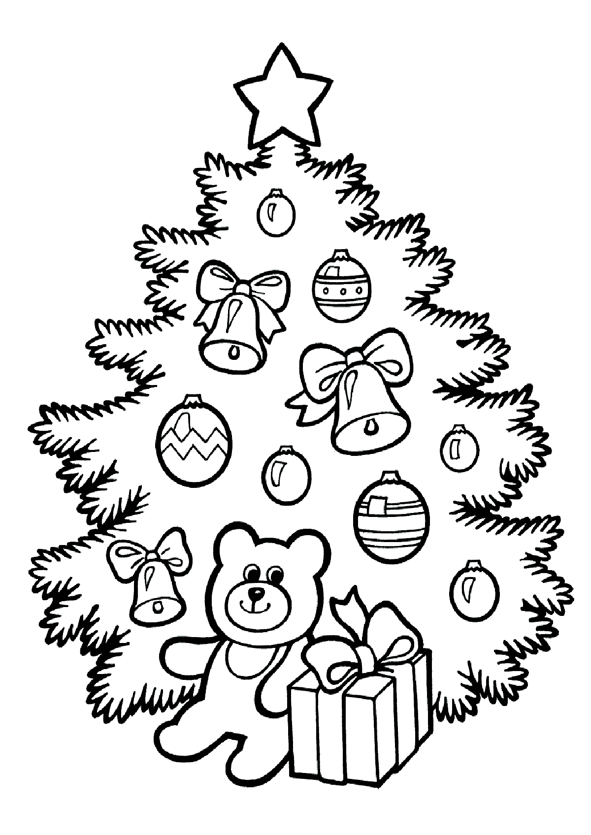 Download Christmas Tree Coloring Pages for childrens printable for free