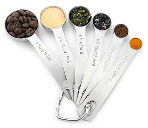 Set of 6 1EasyLife Stainless Steel Measuring Spoons