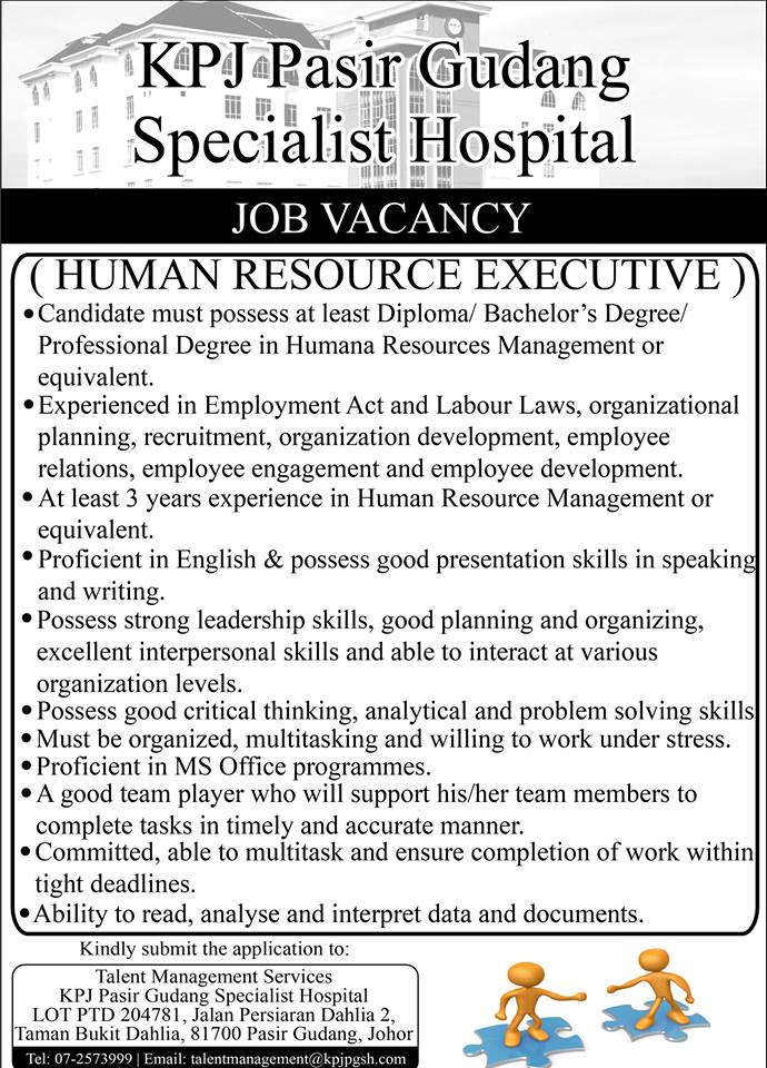 Job Vacancies 2017 at KPJ Pasir Gudang Specialist Hospital 