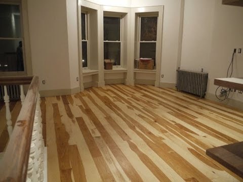 Unfinished hickory flooring