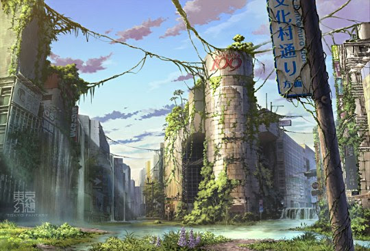 東京 廃墟 イラスト スマホ 壁紙 かっこいい