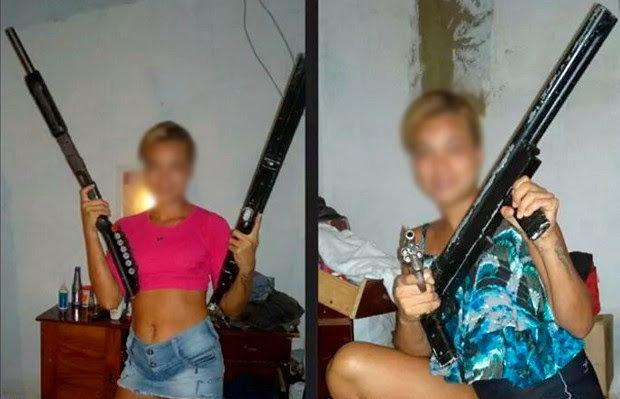 Em uma das fotos e jovem aparece ostentando duas escopetas semelhantes às que foram apreendidas (Foto: Divulgação/Polícia Militar do RN)
