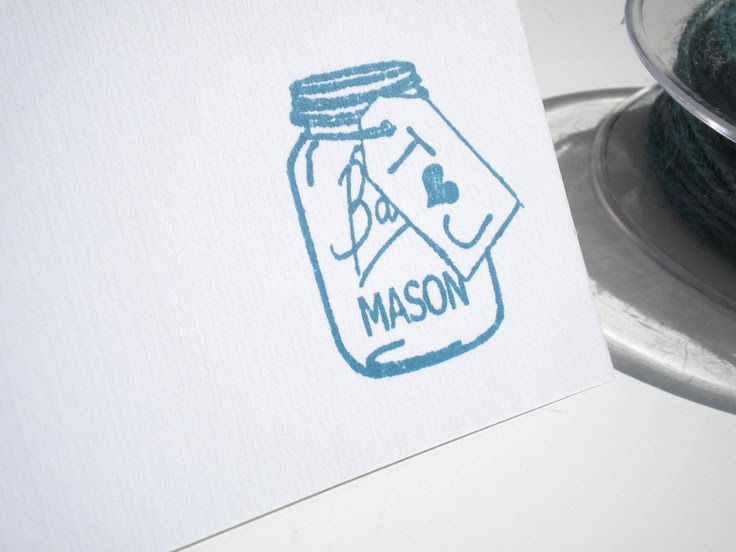 Custom Mason Jar Olive Wood Stamp. $18.50, via Etsy.