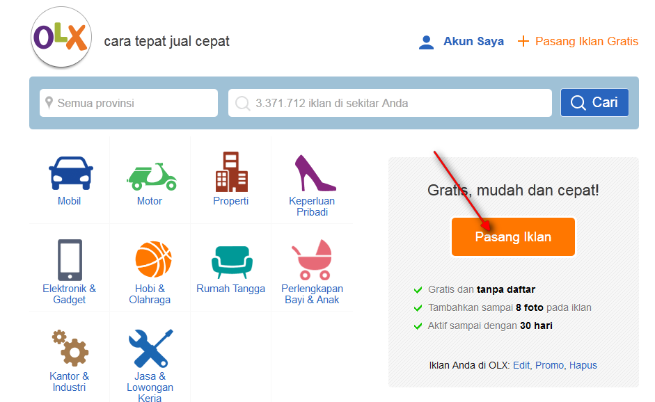 Cara Pasang Iklan di OLX.CO.ID