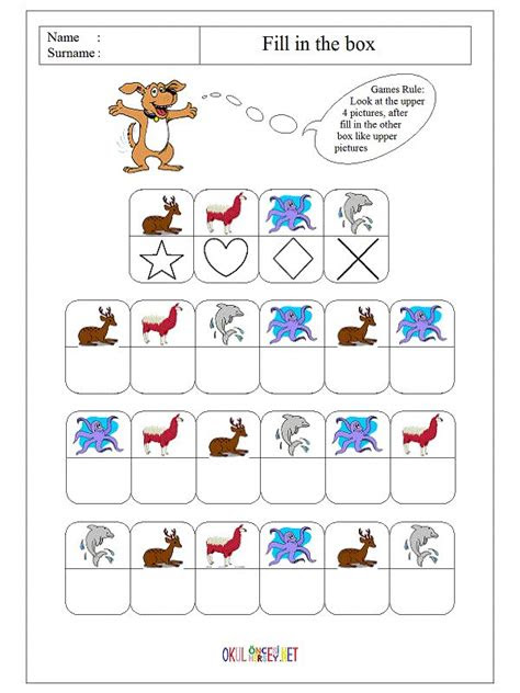  fill in the box worksheet workpage for pre school children 15 okul