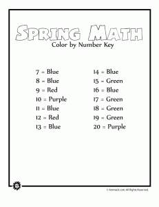Spring Math Worksheets: Addition Color by Number | Animal Jr.