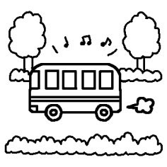 バス イラスト 白黒 Htfyl