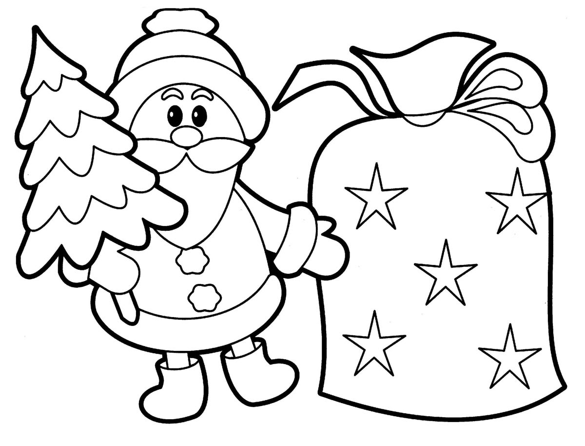 Santa Coloring Pages For Kids Printable