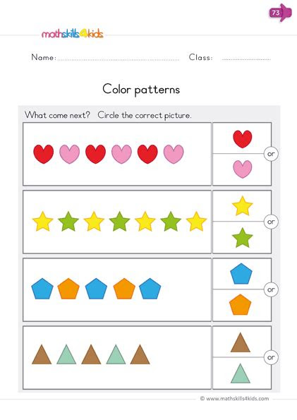 kindergarten worksheets maths worksheets pattern recognition pin on