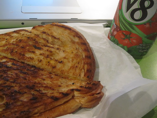 grilled cheese, V8 from Pasta café - $5