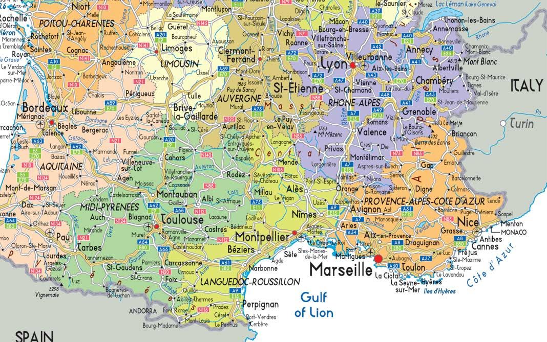 Carte routière France Sud-Est » Vacances - Arts- Guides ...