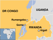 Map of DR Congo and neighbours