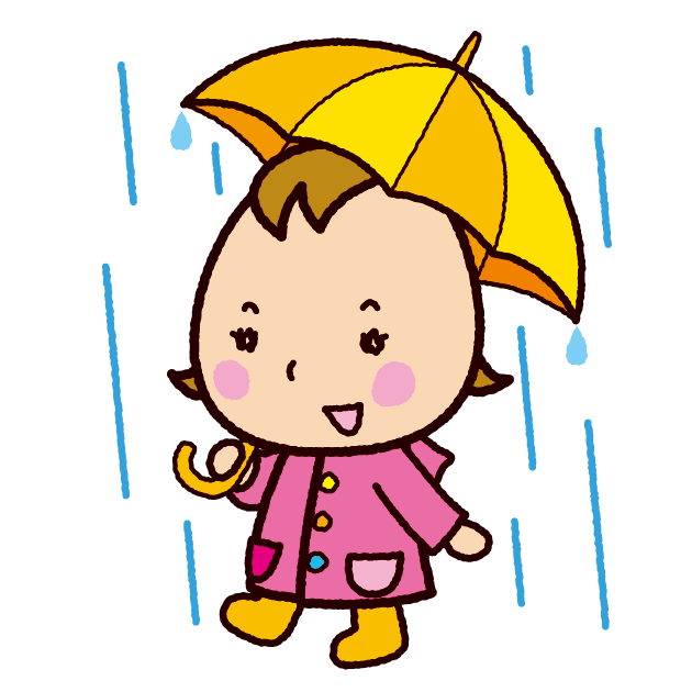 傘をさした子供のイラスト イラストくん