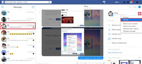 como borrar fotos   mensajes en facebook messenger