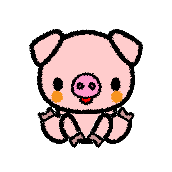手書き風でかわいい豚の無料イラスト 商用フリー オイデ43