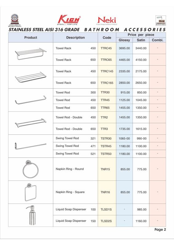 Product range of Inarch Gallery, where we provide our customer biggest range of bath fittings 