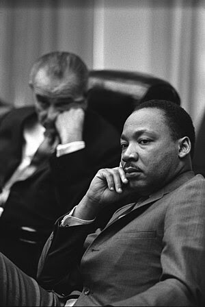 President Lyndon B. Johnson and Rev. Dr. Marti...